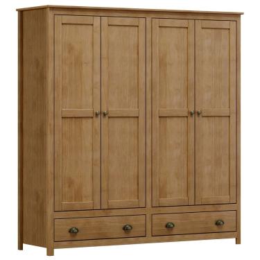 Imagem de Guarda Roupa Casal 4 Portas 2 Gavetas Madeira Maciça Mazzaro F06 Freijó - Lyam Decor