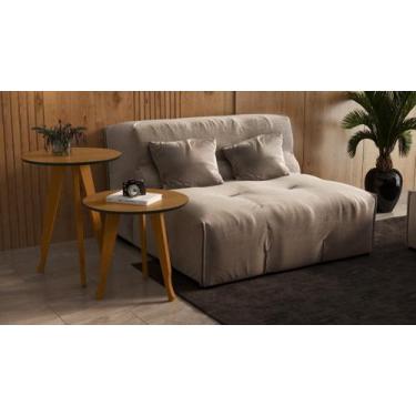 Imagem de Mesa Lateral E Apoio Redonda Plus Pés Madeira Cor Freijó / - Comprar M