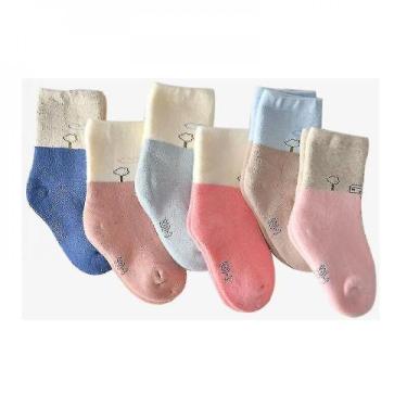Imagem de Meias de bebê infantil meia-calça 5 pares bebê antiderrapante inverno 