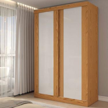 Imagem de Guarda-Roupa Solteiro Flex 2 Portas 100% Mdf Cinamomo/Off White - Panorama Móveis