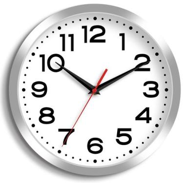 Imagem de Relógio de parede Roymine Silent Non-Ticking 30 cm prateado - Roymnie
