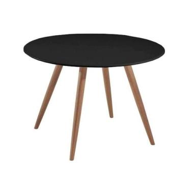 Imagem de Mesa Jantar Redonda 90cm Branca Pé Palito Inclinado Tampo Mdf - JTHOME