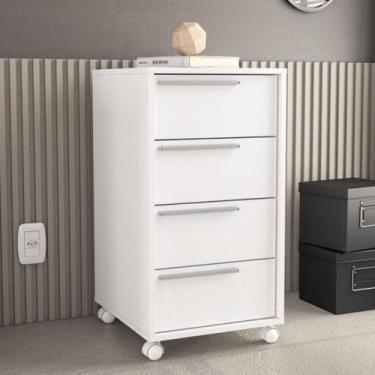 Imagem de Gaveteiro 4 Gavetas Maia Politorno, Branco Fosco