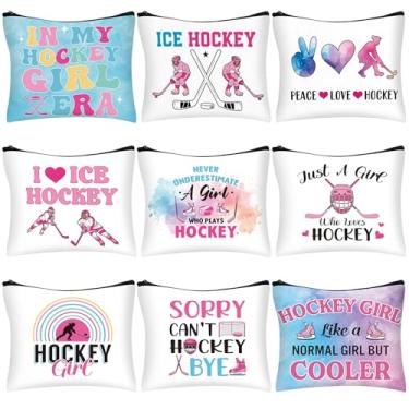 Imagem de Clysee Bolsa de maquiagem inspiradora para mulheres, amantes de hóquei, jogadoras, presentes de gelo, bolsa de viagem para mulheres, mãe, atletismo, aniversário, Colorido., 8.7 x 7.1 in