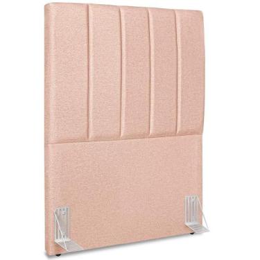 Imagem de Cabeceira Solteiro 90cm Allia Linho Rose Rm Rose - ROMER MÓVEIS
