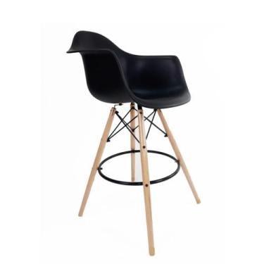 Imagem de Banqueta Eames Com Braço Preto - La Mobilia