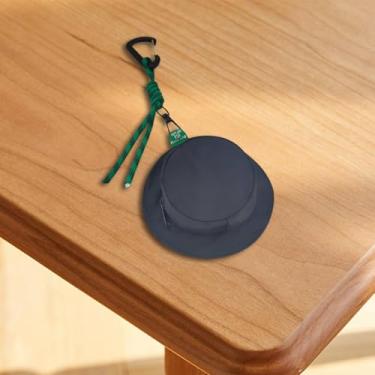 Imagem de Pequena bolsa de moedas para mulheres e homens, linda bolsa de moedas em forma de chapéu com zíper mosquetão, mini bolsa de troca para chaves de troca, Preto