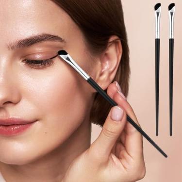 Imagem de Pincel delineador angular de precisão para aplicação em linha fina – Pincel inclinado para sobrancelha e sobrancelha para maquiagem detalhada dos olhos