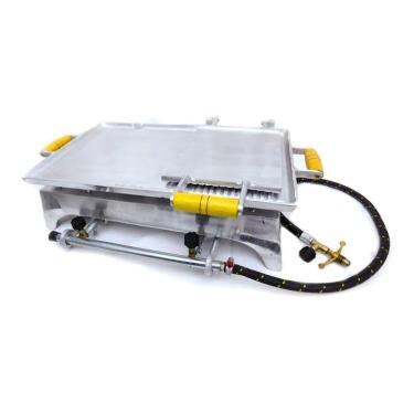 Imagem de Chapa Churrasqueira Lanche Com Prensa Alumínio Fogão 2 Bocas