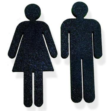 Imagem de Placa Identificação Sinalização Banheiro Masculino Feminino - TEMTEC