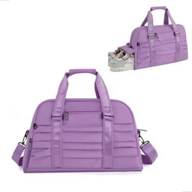Imagem de Bolsa Academia com Compartimento para Tênis 48 x 26 x 15 cm Tecido Oxford Impermeável Unissex Mochila Academia (Roxo)