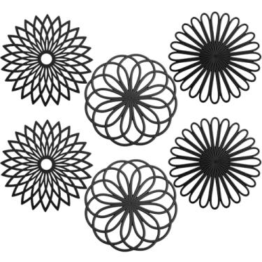 Imagem de KHZSPP 6 peças de silicone para panelas e frigideiras quentes, tapete multifuncional resistente ao calor de 250 °C, antiderrapante durável e flexível para cozinha, seguro para lava-louças