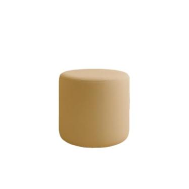 Imagem de Puff Colorido Redondo Suede Macio Para Quarto(Bege)