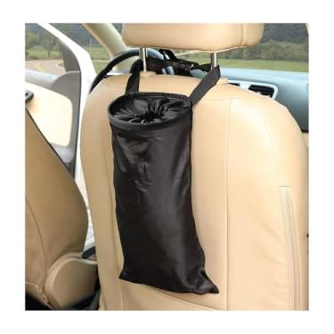Imagem de MUQIDA 2 peças de saco de lixo para carro, bolsa de lixo Oxford lavável no banco traseiro de grande capacidade com abertura elástica, encosto de cabeça automático à prova d'água, lata de lixo para uso