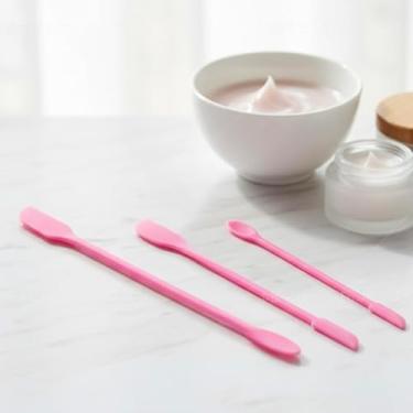 Imagem de Conjunto de 3 mini espátulas e colheres de silicone, ferramentas de dupla face de vários tamanhos para molhos, cremes, cuidados com a pele e cosméticos, utensílios de silicone de grau alimentício