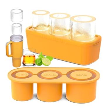 Imagem de Bandeja de silicone para cubos de gelo com tampa e caixa para copos de 850 a 1,134 g - Molde de gelo cilíndrico multifuncional para freezer, fácil de liberar, empilhável e livre de BPA