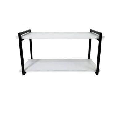 Imagem de Prateleira Industrial em MDF com Suporte de Ferro – Alta Resistência e Estilo Moderno para Organização (PAR-35x25/ 2prat 60cm-BRANCO)