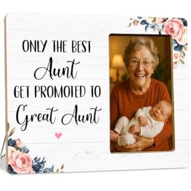 Imagem de LUERHUI Porta-retrato de anúncio de bebê da sobrinha sobrinha, seja promovido a porta-retratos de madeira da tia-avó