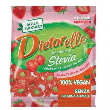 Imagem de Bala de Morango Vegana Sem Açúcar Dietorelle 70g