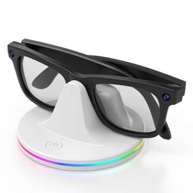 Imagem de Base de carregamento para óculos inteligentes Ray-Ban Meta com luz RGB, estação 3 em 1 portátil e cabo USB-C para Wayfarer, Headliner, Skyler
