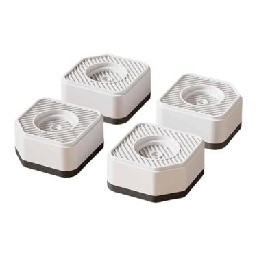 Imagem de Ioensy Conjunto de 4 almofadas antivibração antiderrapantes universais à prova de choque para secadora, louças e móveis domésticos, Branco