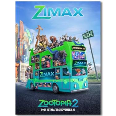 Imagem de BILVAZOG Animal Zootopia 2 Pôster para Fãs Quarto de Crianças Decoração de Parede - Pôster de Filme Zootopia Impressão em Tela Imagem para Adolescentes Meninos Meninas Presentes