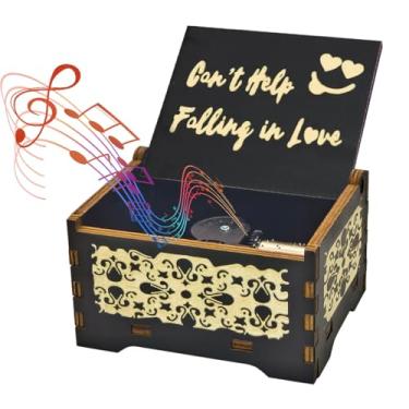 Imagem de Micteney Caixa de música de madeira não pode ajudar a se apaixonar, aniversário sentimental/presentes de dia dos namorados para ela/ele/namorado/esposa/marido/homens, caixa de música romântica fofa