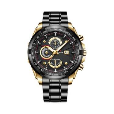 Imagem de Relógio Esportivo Masculino De 47 Mm, Preto, Ouro Rosa, Aço Inoxidável