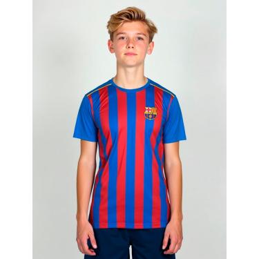 Imagem de Camiseta Juvenil Dry Fit Barcelona Azul/Vermelho 16