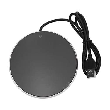 Imagem de Luqeeg Placa Compacta do Aquecedor da Vela da Temperatura Constante do Aquecedor 55°c Caneca de café para a Mesa, Função Automática Portátil Pequena (Prata)