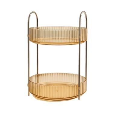 Imagem de Organizador de Maquiagem Acrílico Giratório 360º Tipo Diamante – Porta Cosméticos, Perfumes e Batons(OURO)