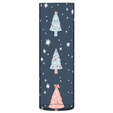 Imagem de CEBUGI Vaso cilíndrico de árvores de Natal, flocos de neve, 10 x 30 cm, vaso cilíndrico para flores, vaso transparente inquebrável para festa de casamento, decoração de casa
