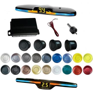 Imagem de SANDETOUN Kit de sensor de estacionamento kit de sensor de reserva sensor reverso para carro 18 opções de cores para sondas ajustável alarme volume profissional sensor de reversa para carro assistente