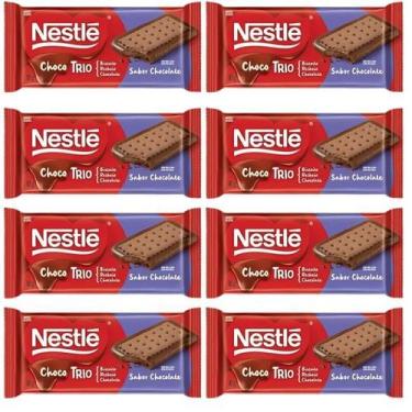 Imagem de Chocolate Nestlé Chocotrio Chocobiscuit Kit 10 Barras De 90G