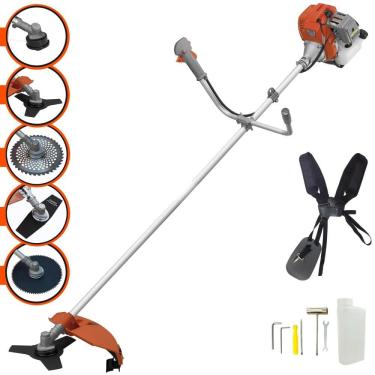 Imagem de Roçadeira Tekna RL520AC-G2 À Gasolina 52cc 2HP de Potência 13.000rpm Com Carretel + Faca 2 Pontas + Faca 3 Pontas + Faca 40 Dentes + Faca 80 Dentes