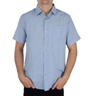 Imagem de Camisa Social Masculina Ogochi MC Essencial Slim Azul - 0015-Masculino