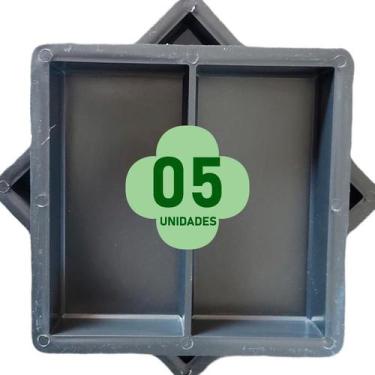 Imagem de kit Com 05 Formas Plástica Dupla Para Bloquete Tijolinho Holandês 06cm