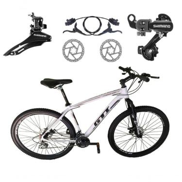 Imagem de Bicicleta Aro 29 Gti Roma 21v Câmbios Shimano Freio Disco Hidráulico Alumínio Garfo Suspensão - Branco