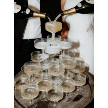 Imagem de JarThenaAMCS 30 peças de taça de torre de champanhe 200 ml acrílico champanhe cupê empilhável transparente martini copo de coquetel para decoração de bar de festa de casamento de aniversário