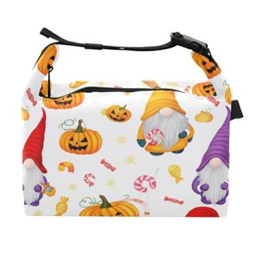 Imagem de TSENQUE Lindas vassouras de Halloween Gnomos Lancheiras femininas isoladas para o trabalho Lancheira macia de trabalho com alça de ombro ajustável