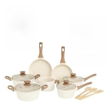 Imagem de Conjunto de panelas para fogão de indução com 10 peças (Baunilha)