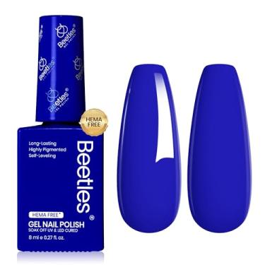 Imagem de Esmalte de gel Beetles Blue - Esmalte de gel sem hema alto brilho de imersão eterna azul-marinho azul escuro esmalte de unhas arte de unhas salão de manicure garrafa da mesma cor