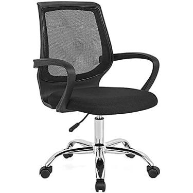 Imagem de Cadeira de escritório de computador cadeira de trabalho giratória cadeira de escritório 90°-135° cadeira de tarefa ajustável rebote e almofada respirável cadeira ergonômica de computador apoio de