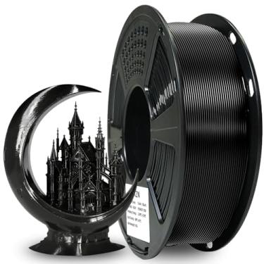 Imagem de XZN Filamento PETG preto 1,75 mm Filamento de impressora 3D 1 kg (2,2 lbs) Filamento de impressão 3D PETG, forte dureza e alta precisão +/- 0,02 mm, sem embaraço, sem entupimento, sem bolhas, serve