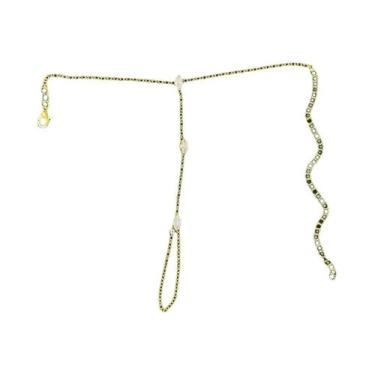 Imagem de Pulseira De Dedo Feminina Com Corrente Fina De Cristal Em Forma De Los