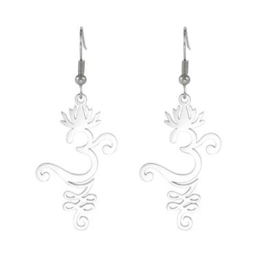 Imagem de Brincos De Flor De Lótus Em Aço Inoxidável Para Mulheres, Joias Espiri