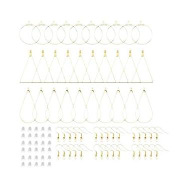 Imagem de Kit De Brincos De Argola Em Prata, Ouro E Cobre Com Ganchos E Fechos P