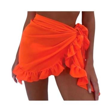 Imagem de Saia Curta De Biquíni Com Babados Em 6 Cores Para Mulheres, Proteção S