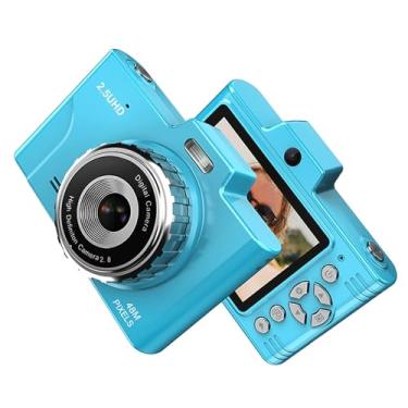 Imagem de Câmera digital de 2,5 K, câmera de vídeo digital infantil, câmera CCD de 48 MP, tela de 2,8 polegadas, zoom de 16x, antivibração, luz de enchimento de LED, bateria de aniversário para adolescentes