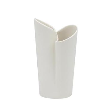 Imagem de Vaso nórdico simples branco fosco vaso de cerâmica sala de estar entrada flor seca hidropônica ornamentos decorativos vasos de flores